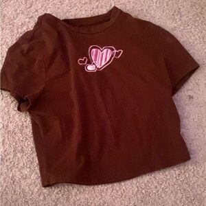 brown crop top